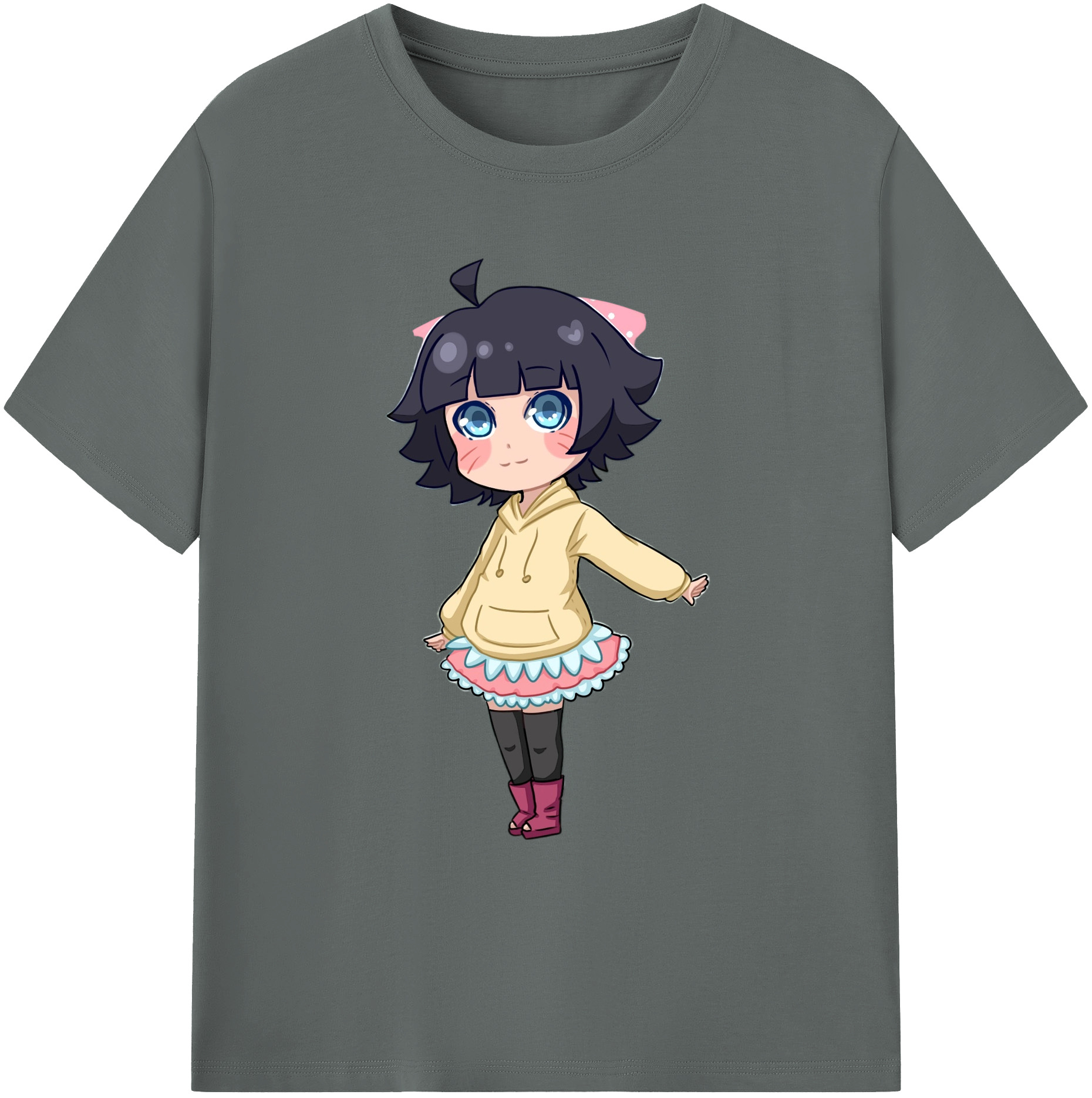 （画像用） NARUTO -ナルト- うずまき ヒマワリ Uzumaki Himawari 綿100％ メンズ半袖Tシャツ｜肌触りやわらか＆通気性